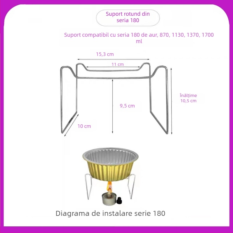 Set mini suport pentru hot pot de unică folosință, cu cutie de prânz din folie de aluminiu și boluri din folie de aluminiu