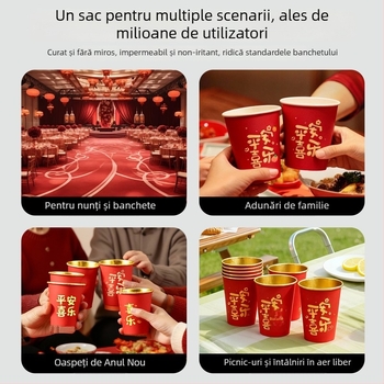 Set de veselă de unică folosință — boluri din hârtie Kraft, folie de aluminiu, hârtie acoperită alimentară, pachet de 10, formă rotundă