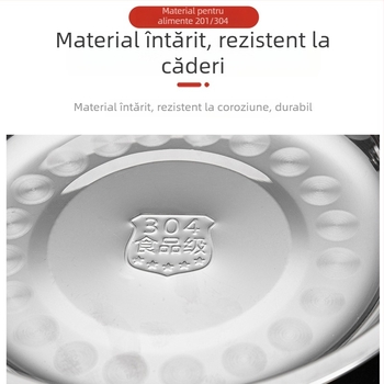 Farfurie adâncă pentru condimente din oțel inoxidabil, rotundă, compatibilă cu microunde, cu logo imprimat disponibil