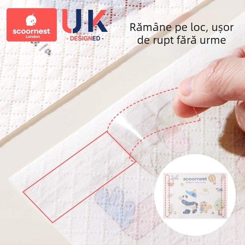 Covoraș de masă de unică folosință pentru copii, pătrat, model desen animat, din hârtie din fibre de lemn