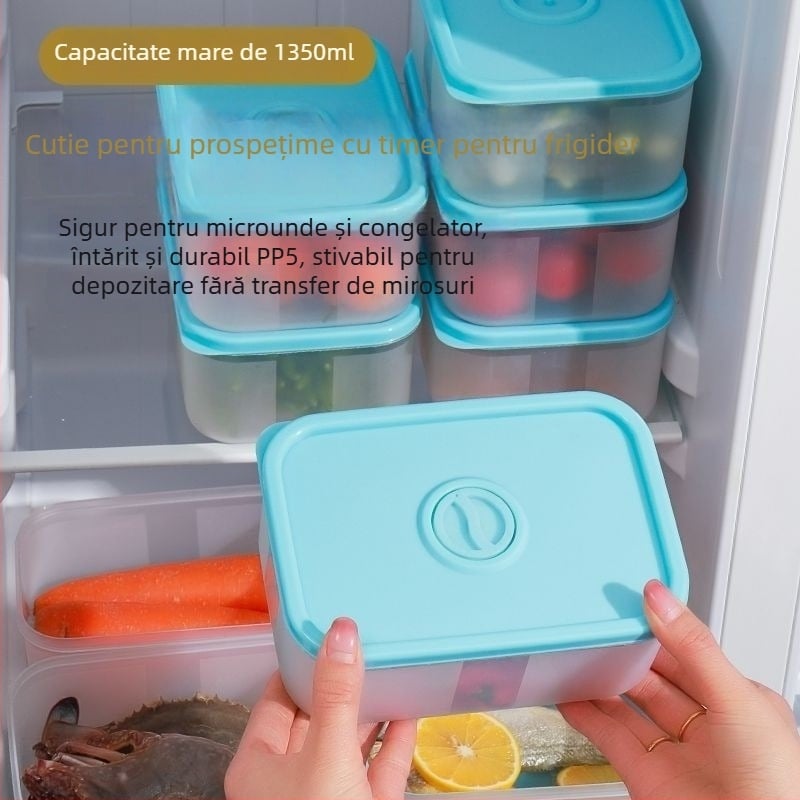 Cutie de depozitare din plastic, dreptunghiulară, multifuncțională, cu design adâncit și întărit, compatibilă cu microunde, pentru camping