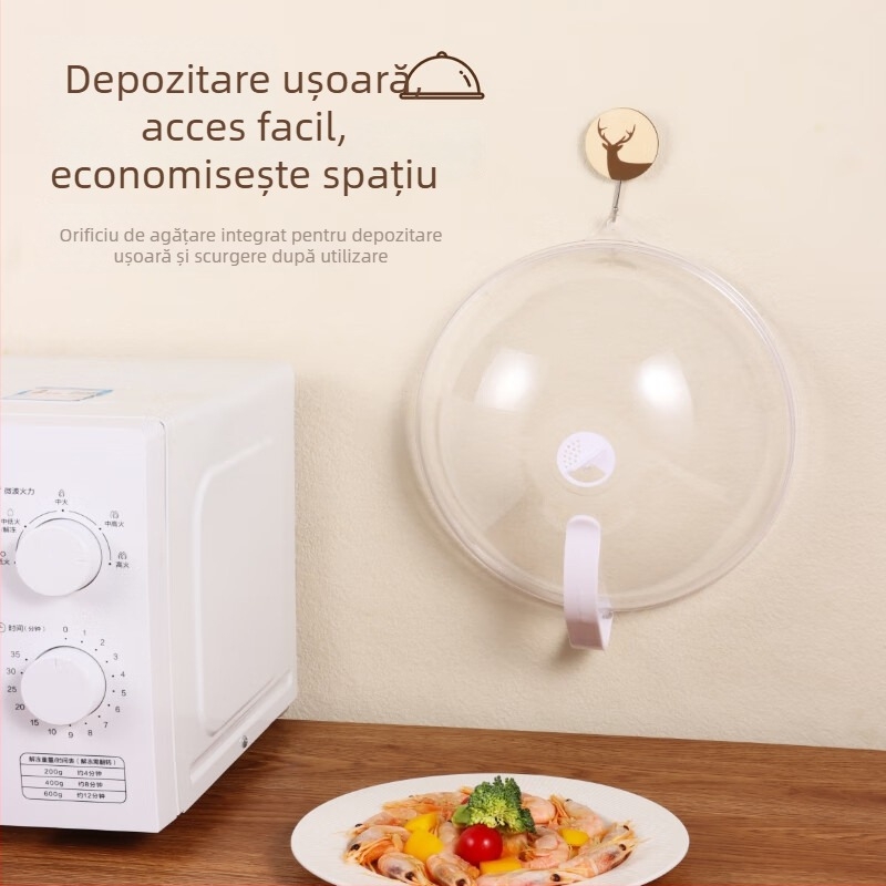 Capac de încălzire pentru cuptor cu microunde, rezistent la ulei și stropire, material plastic, stil modern simplu, rezistență la temperaturi înalte