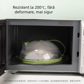 Capac de microunde anti-stropire, plastic termorezistent pentru încălzire și păstrarea prospețimii alimentelor; rezistent la ulei; brand Hui qisi; stil modern simplu (Material: plastic; Brand: Hui qisi; Stil: modern simplu)