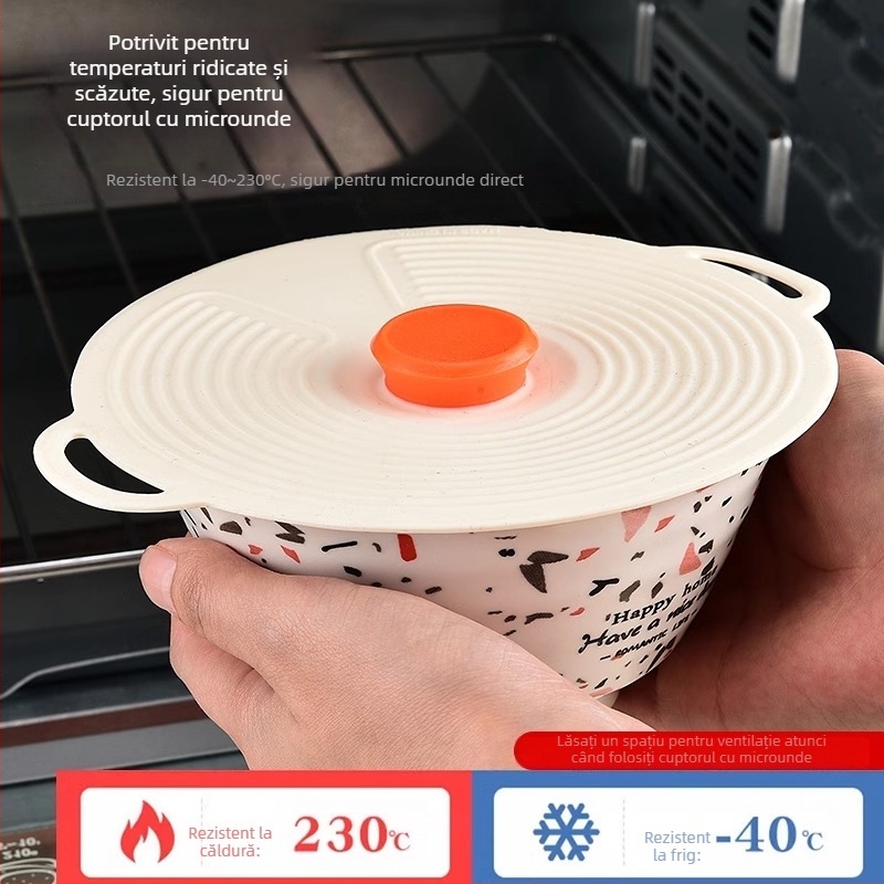 Capac din plastic pentru farfurii, boluri și oale — protecție împotriva stropilor în microunde, praf și insecte, de calitate alimentară.