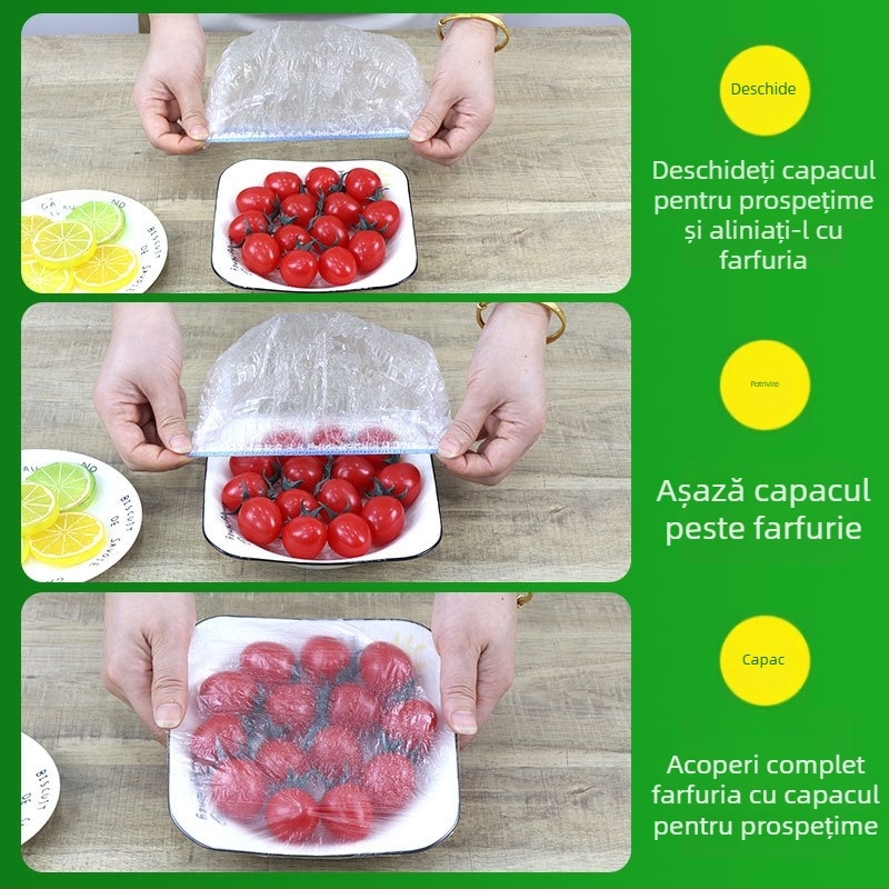 Set folie de păstrare a prospețimii – Material PE, peste 12 buc., 3 ani de viață, ambalaj 10000 buc., pentru uz casnic