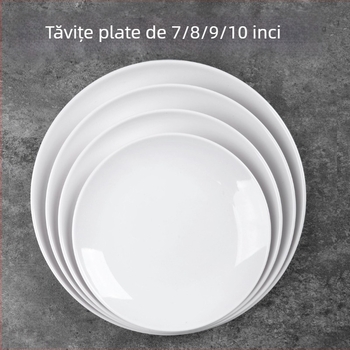 Farfurie plată rotundă din melamină, stil occidental, modele variate, imprimare siglă și personalizare disponibile