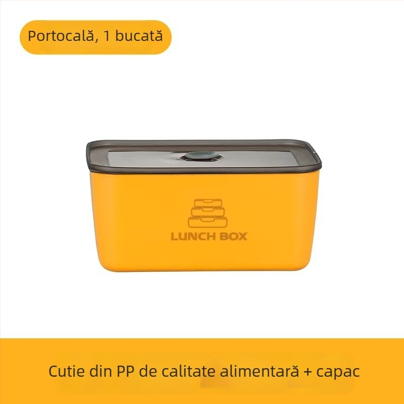 Cutie de depozitare din oțel inoxidabil, dreptunghiulară, 301–500 ml, compatibilă cu microunde, cu un singur strat