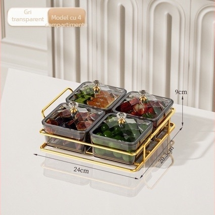 Tavă rotativă din plastic, cu mai multe niveluri, în stil Nordic, pentru preparate fierbinți și garnituri