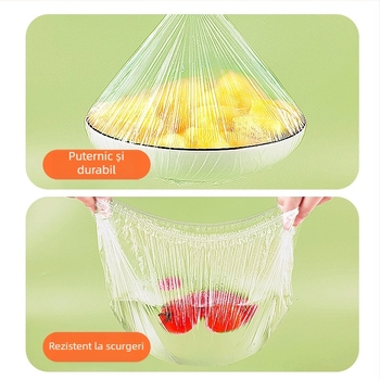 Capace din plastic cu folie alimentară, de unică folosință, capacuri etanșe pentru boluri, rezistente la mirosuri, brand Famous and Excellent, 1 buc, durată de viață 3 ani