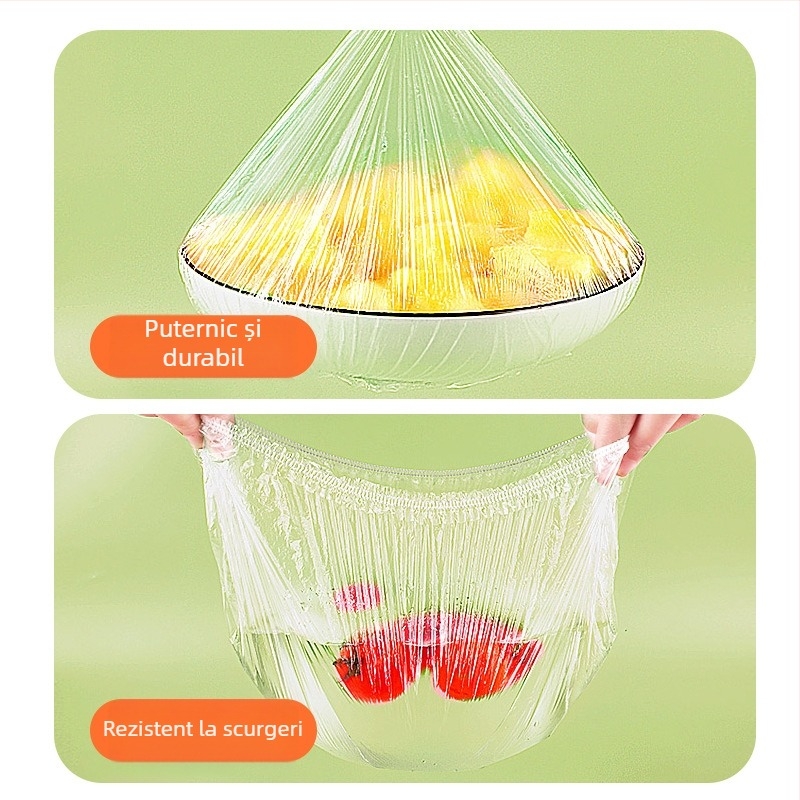 Capace din plastic cu folie alimentară, de unică folosință, capacuri etanșe pentru boluri, rezistente la mirosuri, brand Famous and Excellent, 1 buc, durată de viață 3 ani