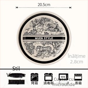 Set de boluri și farfurii pentru uz casnic — ceramică, stil chinezesc, lux ușor și retro, brand Enny (Ceramică; Stil chinezesc; Lux ușor și retro)