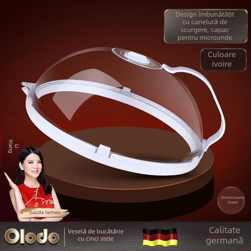 Orado capac pentru microunde pentru încălzire, rezistent la temperaturi înalte, anti-stropi, conform pentru alimente, capac din plastic transparent pentru păstrarea prospețimii