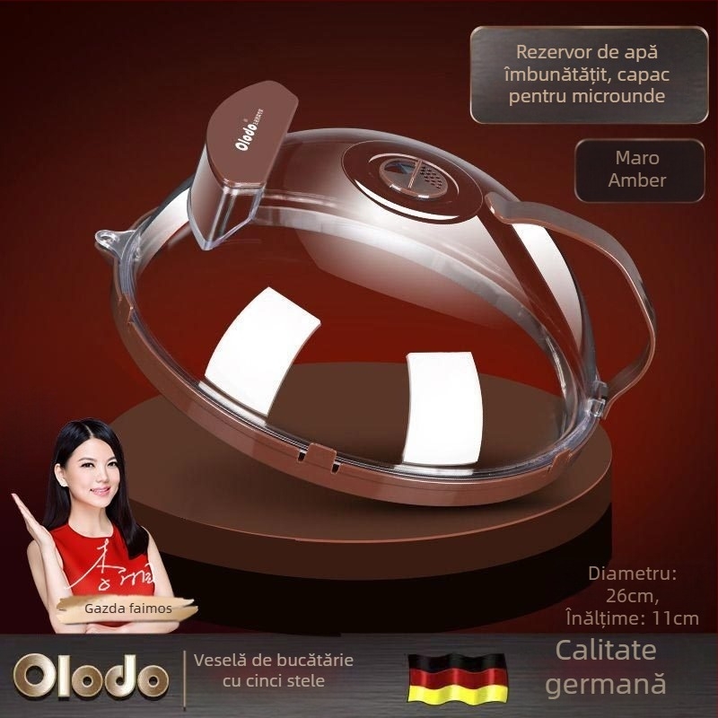 Orado capac pentru microunde pentru încălzire, rezistent la temperaturi înalte, anti-stropi, conform pentru alimente, capac din plastic transparent pentru păstrarea prospețimii