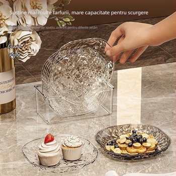 Farfurie rotundă din plastic pentru oase și gustări, design simplu, unicolor, nu este potrivită pentru cuptorul cu microunde
