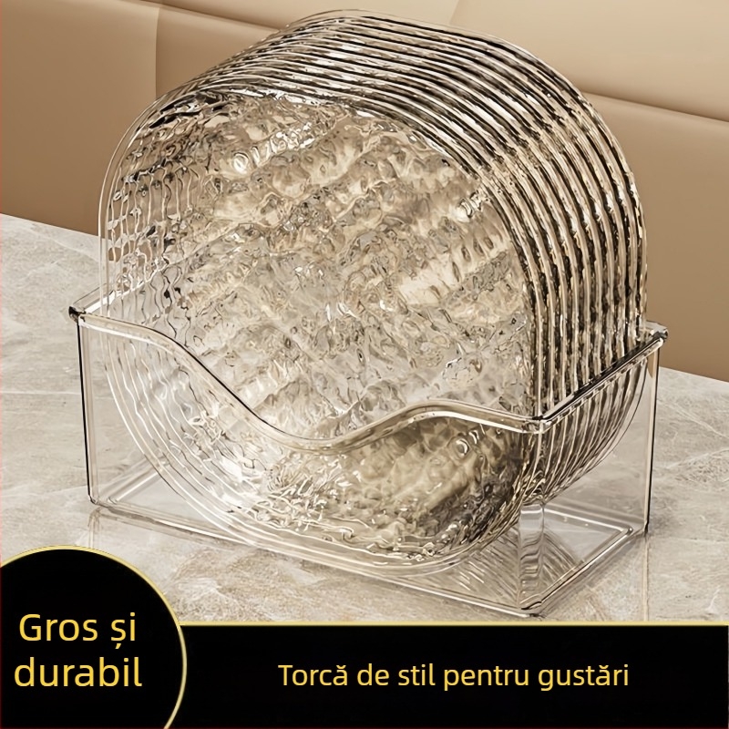 Farfurie rotundă din plastic pentru oase și gustări, design simplu, unicolor, nu este potrivită pentru cuptorul cu microunde