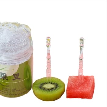 Furculiță de fructe din plastic, unică folosință, grad comestibil – pentru fructe și prăjituri, design modern minimalist