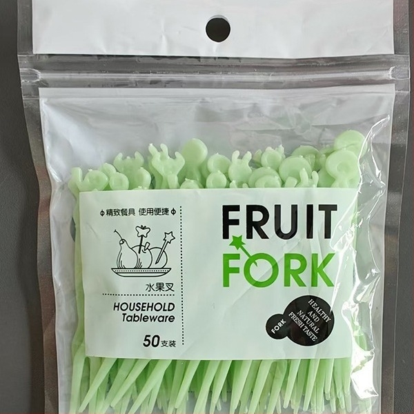 Furculiță de fructe de unică folosință, culoare solidă, pentru adulți, stil modern minimalist, plastic (Culoare solidă; Pentru adulți; Stil modern minimalist)