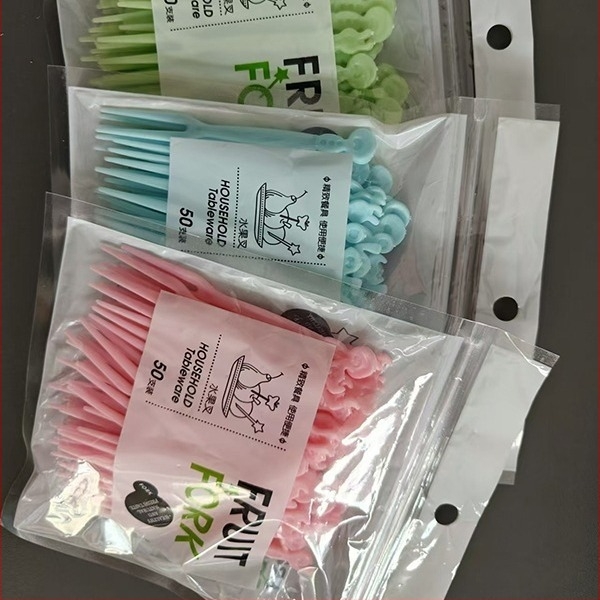 Furculiță de fructe de unică folosință, culoare solidă, pentru adulți, stil modern minimalist, plastic (Culoare solidă; Pentru adulți; Stil modern minimalist)