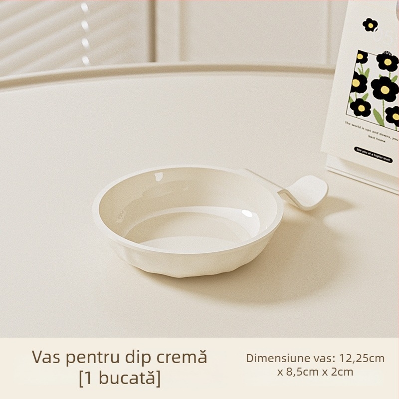Farfurie rotundă din plastic pentru sosuri, compatibilă cu microundele, design minimalist modern, posibilitatea imprimării logo-ului