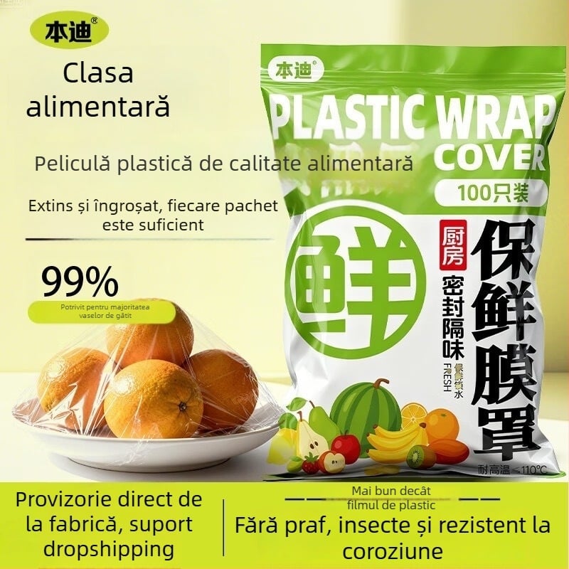 Capace din plastic pentru folie alimentară – de unică folosință, rezistente la praf, pentru uz casnic, 1 bucată, durată de viață 3 ani