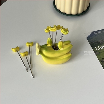Set de furculițe pentru fructe din oțel inoxidabil, stil Instagram, design proaspăt și drăguț