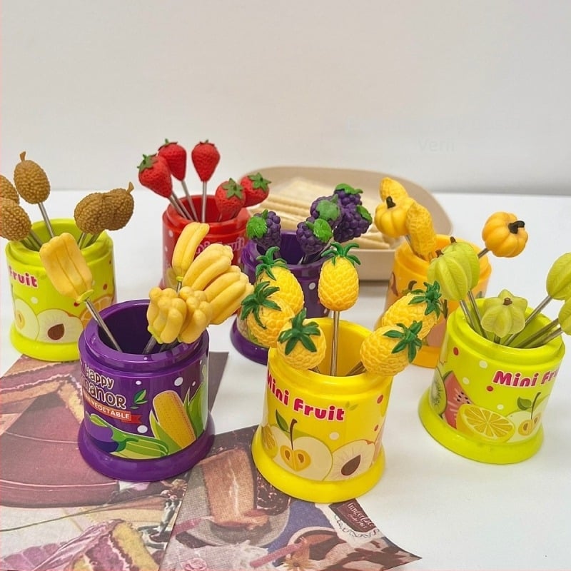 Set de furculițe din oțel inoxidabil: furculiță pentru fructe și Mooncake, design drăguț, pentru bucătărie și depozitare acasă