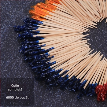 Furculiță de fructe din bambus cu logo imprimat, Brand Two, pentru copii, fotografie reală