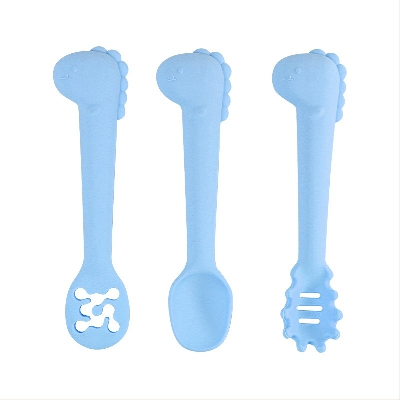 Linguriță de hrănire pentru bebeluși, silicon alimentar, design cu dinozaur, pentru bebeluși peste 6 luni, set de 1, greutate 20 g