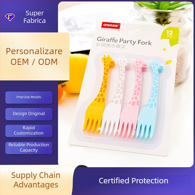 Set furculițe pentru fructe cu design desen animat pentru copii, din plastic, brand Anya