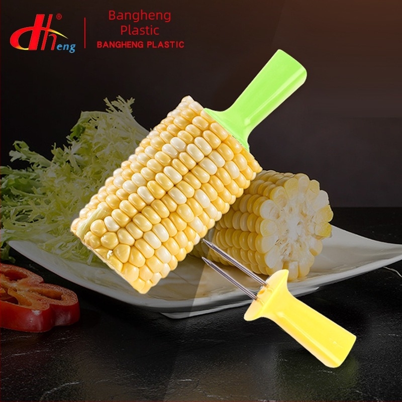 DHENG Furculiță de fructe cu mâner PP și vârfuri din oțel inoxidabil — grătar în aer liber, model DH-D10