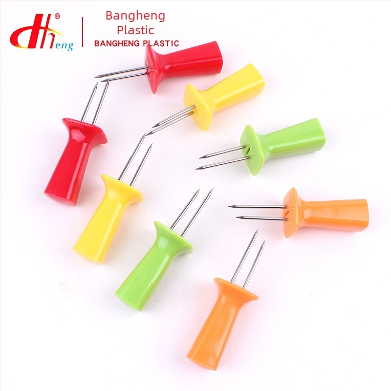 DHENG Furculiță de fructe cu mâner PP și vârfuri din oțel inoxidabil — grătar în aer liber, model DH-D10