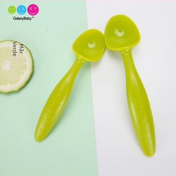 Galaxy Baby set de 2 linguri curbate pentru bebeluși, linguri de antrenament din PP, pentru copii de la 3 luni