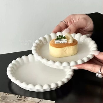 Mori chi farfurie ceramică plată, rotundă, stil minimalist modern, personalizabilă, nu este compatibilă cu microundele