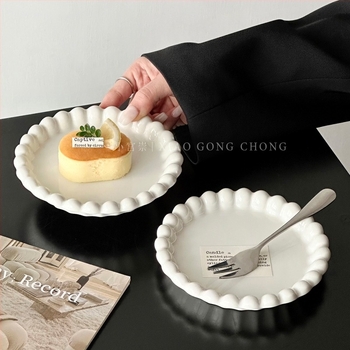 Mori chi farfurie ceramică plată, rotundă, stil minimalist modern, personalizabilă, nu este compatibilă cu microundele