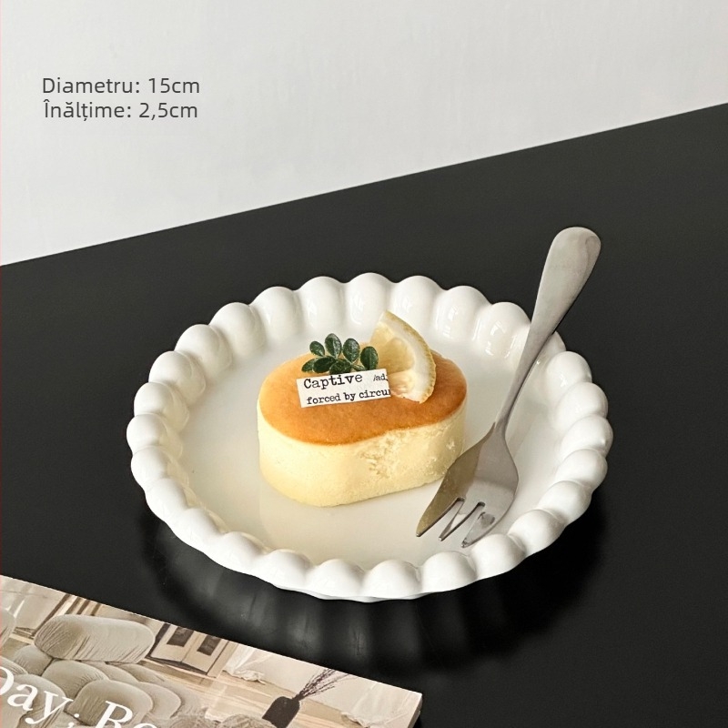 Mori chi farfurie ceramică plată, rotundă, stil minimalist modern, personalizabilă, nu este compatibilă cu microundele