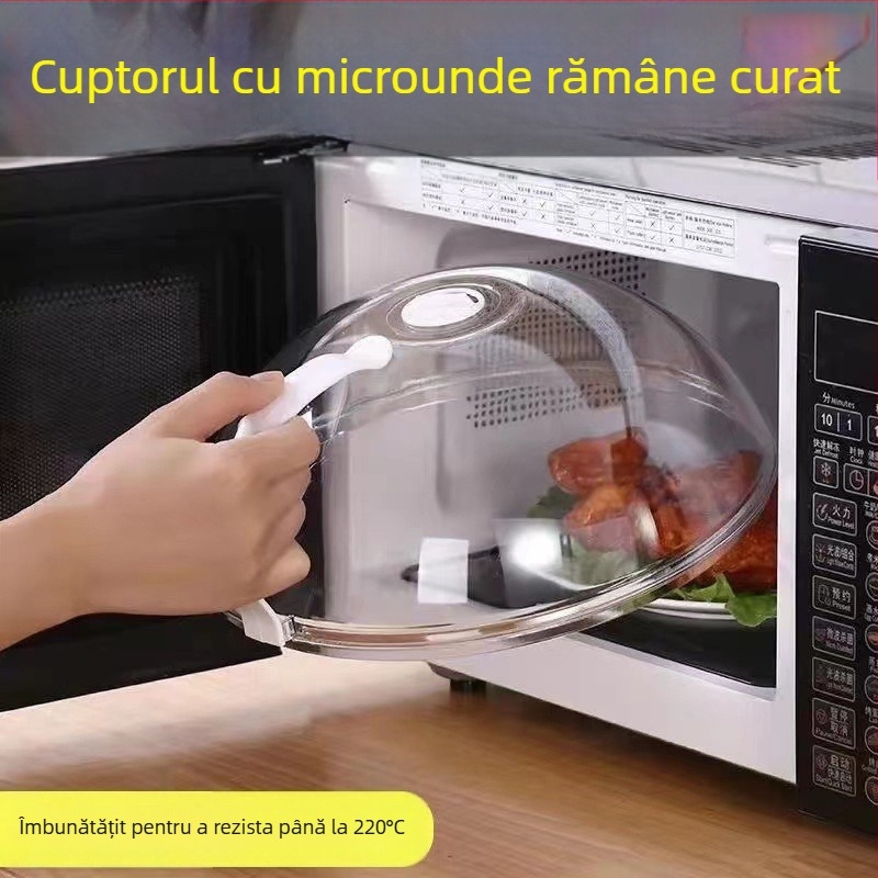 Capac de microunde, anti-stropire, rezistent la temperaturi înalte, sigur pentru alimente, păstrează alimentele proaspete