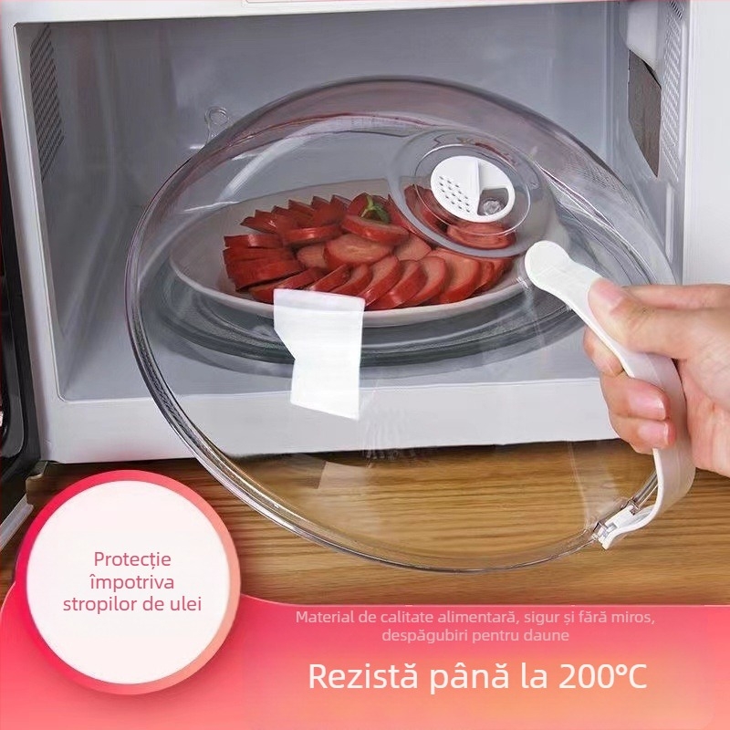 Capac de microunde, anti-stropire, rezistent la temperaturi înalte, sigur pentru alimente, păstrează alimentele proaspete