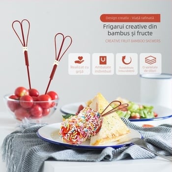 Frigărui din bambus, de unică folosință – stil modern minimalist, model desen animat, finisaj lustruit cu apă