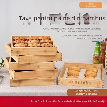Tava de ceai Bochen din lemn – lemn masiv, formă pătrată, stil modern minimalist, modele multiple, personalizare disponibilă, logo imprimat