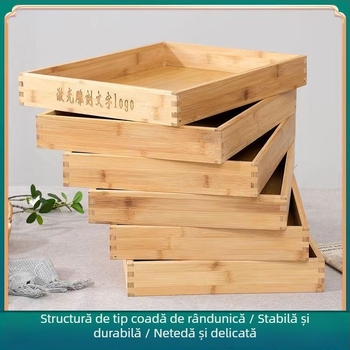 Tava de ceai Bochen din lemn – lemn masiv, formă pătrată, stil modern minimalist, modele multiple, personalizare disponibilă, logo imprimat