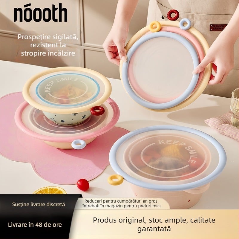 Capac de silicon pentru păstrarea prospețimii alimentelor – etanș, compatibil cu microunde, protecție împotriva stropilor, izolație termică, compatibil cu mașina de spălat vase