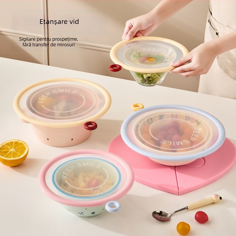 Capac de silicon pentru păstrarea prospețimii alimentelor – etanș, compatibil cu microunde, protecție împotriva stropilor, izolație termică, compatibil cu mașina de spălat vase