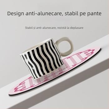 Suport rotund pentru pahar din silicon cu model în carouri — antiderapant, absorbant, izolație termică (Material: Silicon; Brand: Dushang; Serie: Coaster serie; Personalizare: Da; Tipărire logo: Da)
