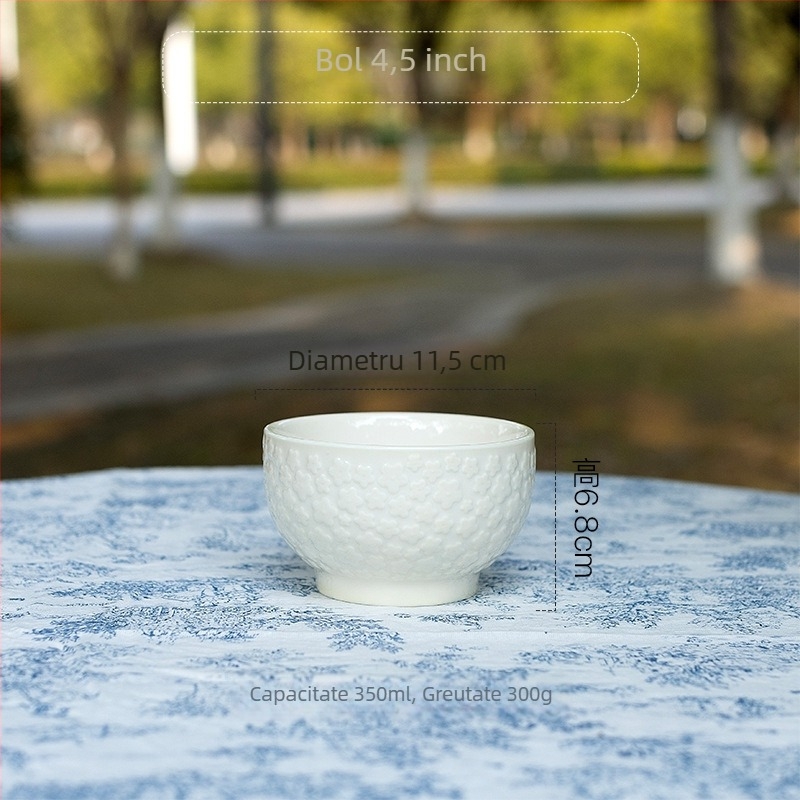 Set de veselă ceramică cu design în relief, stil franțuzesc retro, lucrat manual, personalizabil