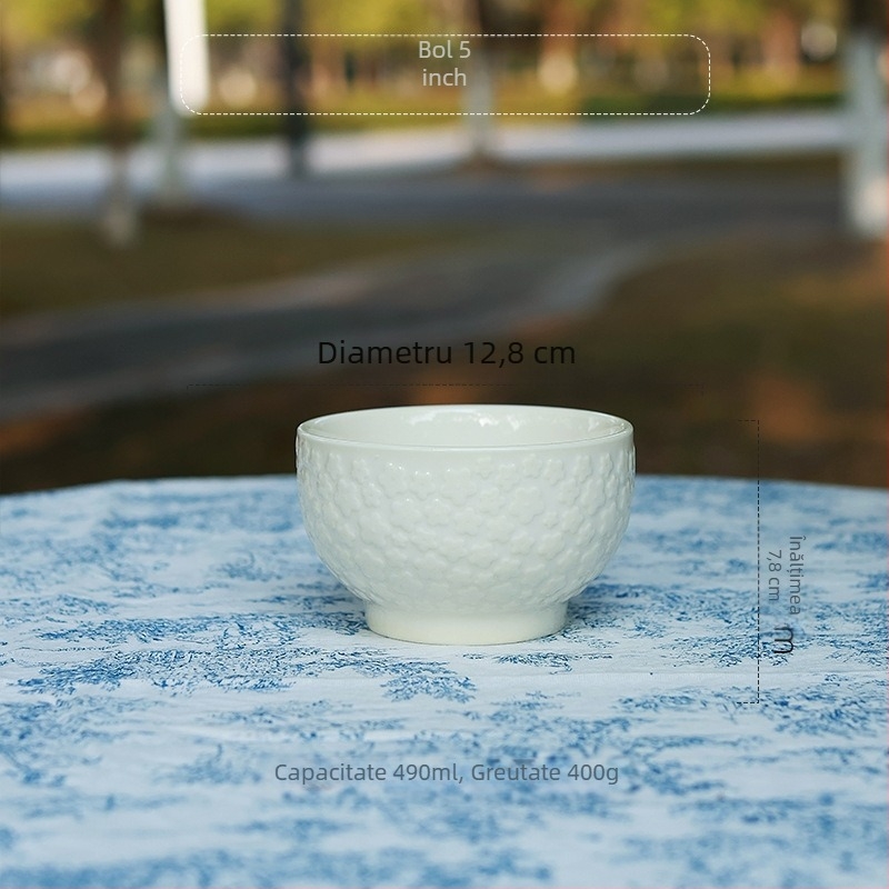 Set de veselă ceramică cu design în relief, stil franțuzesc retro, lucrat manual, personalizabil