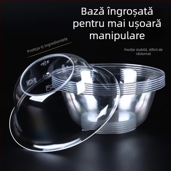 Bol din plastic de unică folosință, rotund, capacitate 300-400 ml, pachet de 50 bucăți, origine locală