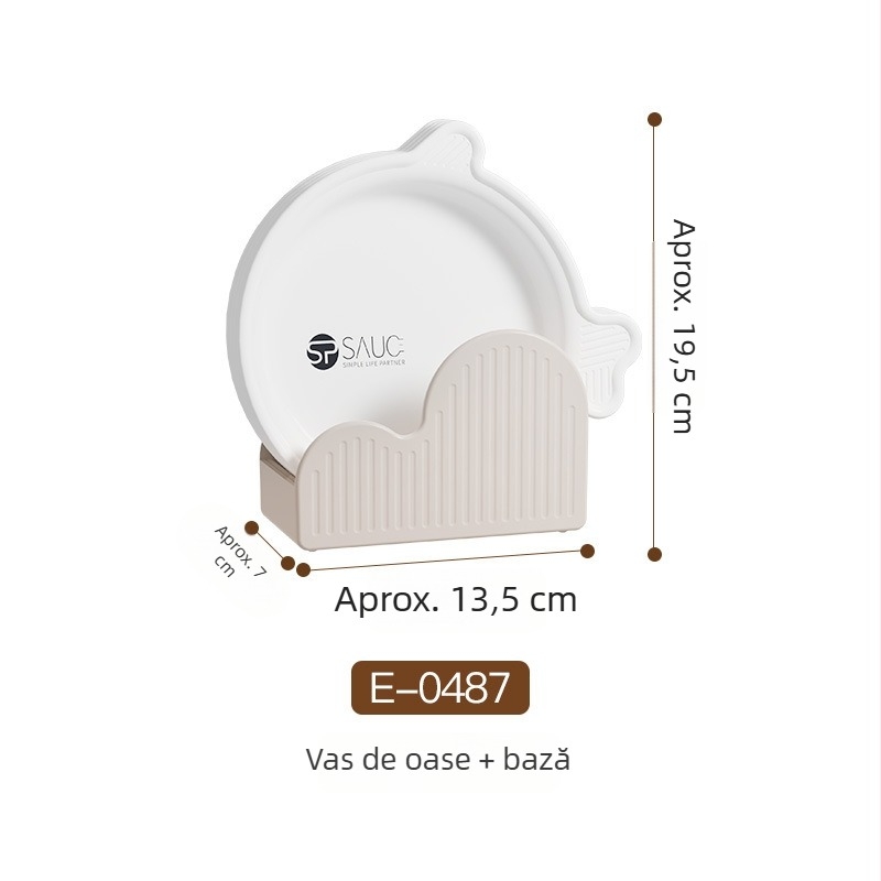 Farfurie plată din PP, formă circulară, rezistentă la microunde, stil modern minimalist