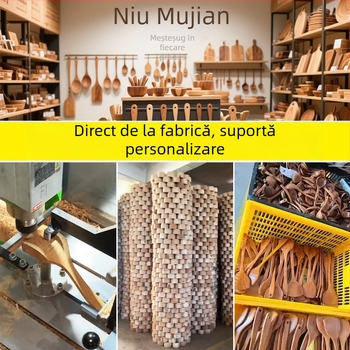 Felie de condimente din lemn în stil japonez, cu finisaj lac crud — formă neregulată, model dungat, stil retro ușor luxos, suport pentru lingură și suport pentru lingură pentru sos de soia și oțet