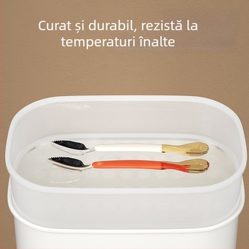 Lingură din silicon pentru bebeluși cu capete duale pentru piure de fructe, potrivită pentru copii peste 6 luni, set de 1 piesă