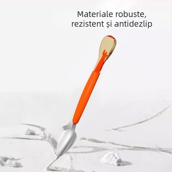 Lingură din silicon pentru bebeluși cu capete duale pentru piure de fructe, potrivită pentru copii peste 6 luni, set de 1 piesă